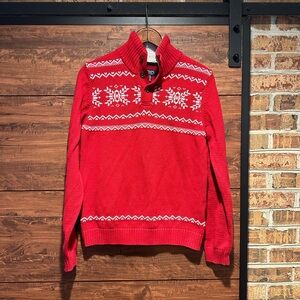 Chaps kids 14/16 Red Snowflake Pattern Sweater